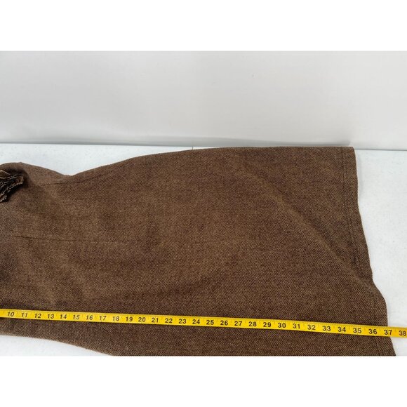 Benetton M Brown Herringbone Dress Wool Blend Flower Y2K Slip Jumper Made Italy - Picture 8 of 12